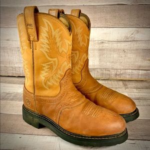 Ariat Tan Cowboy Boot 7D Slip Resistant Waterproof